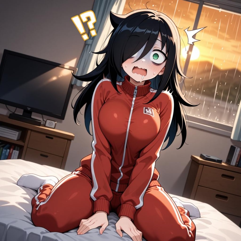 アニメ最終回を観た自室汚部屋のジャージコスプレ人妻達