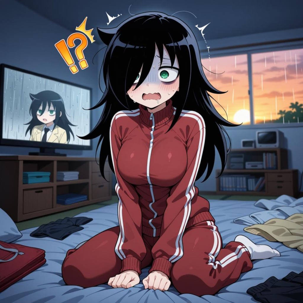 アニメ最終回を観た自室汚部屋のジャージコスプレ人妻達