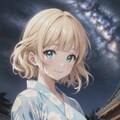 金髪ちゃんと七夕 3枚目
