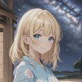 金髪ちゃんと七夕 2枚目