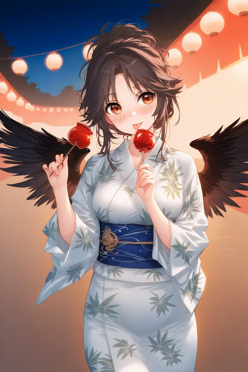 浴衣お空の縁日巡り | の人気AIイラスト・グラビア