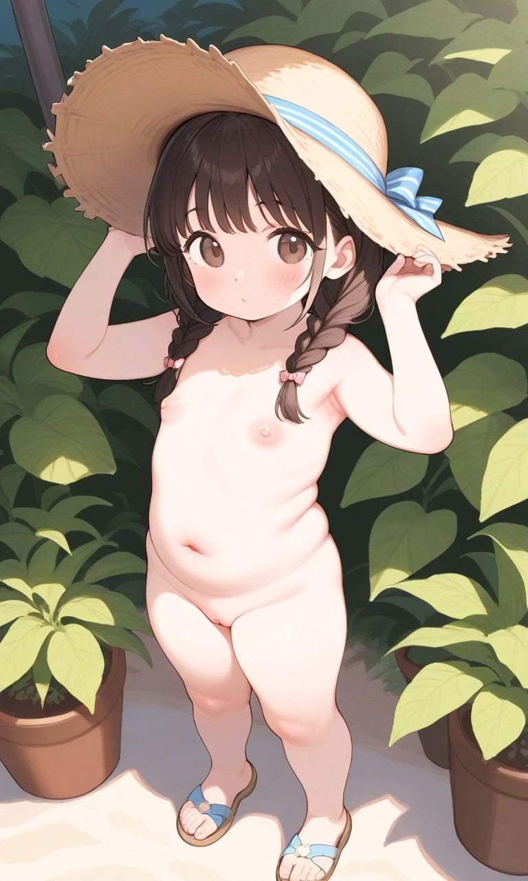 つるぺた幼女お庭ですっぽんぽん