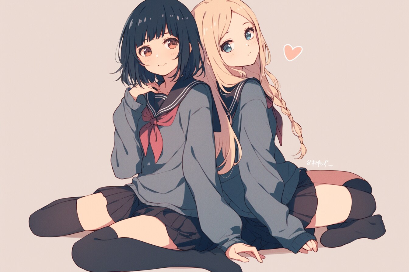 二人のJK262 | の人気AIイラスト・グラビア