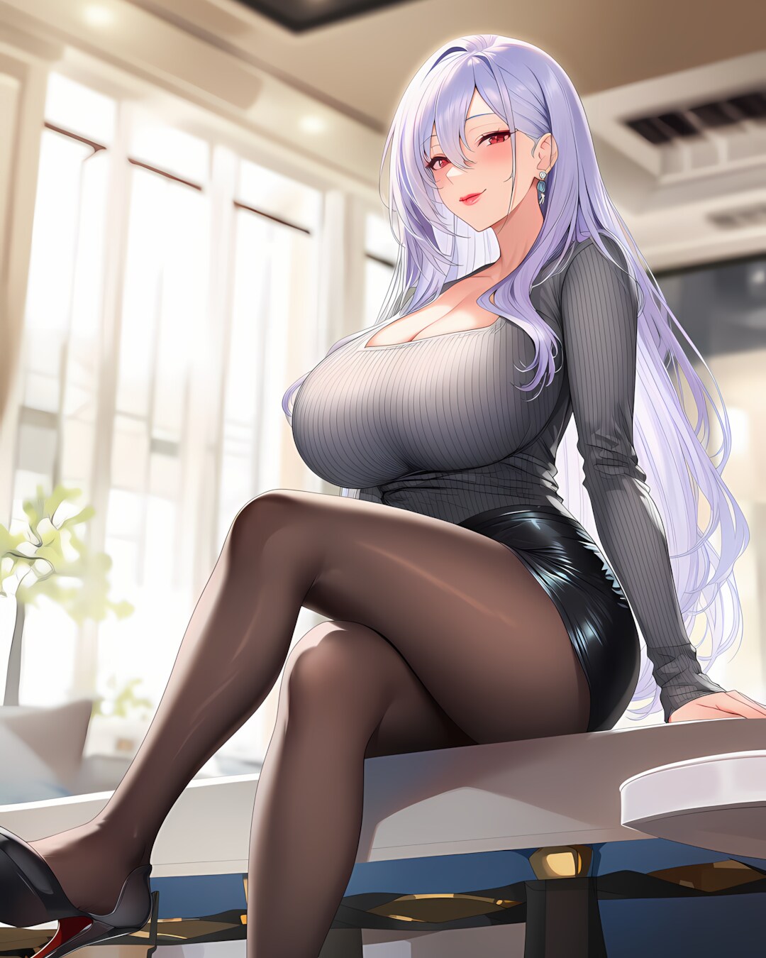 🍷祝日の朝は優雅に✨タイツ美脚のミレナさん