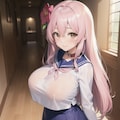 桃髪ロング爆乳ちゃん4 11枚目