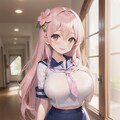 桃髪ロング爆乳ちゃん4 12枚目