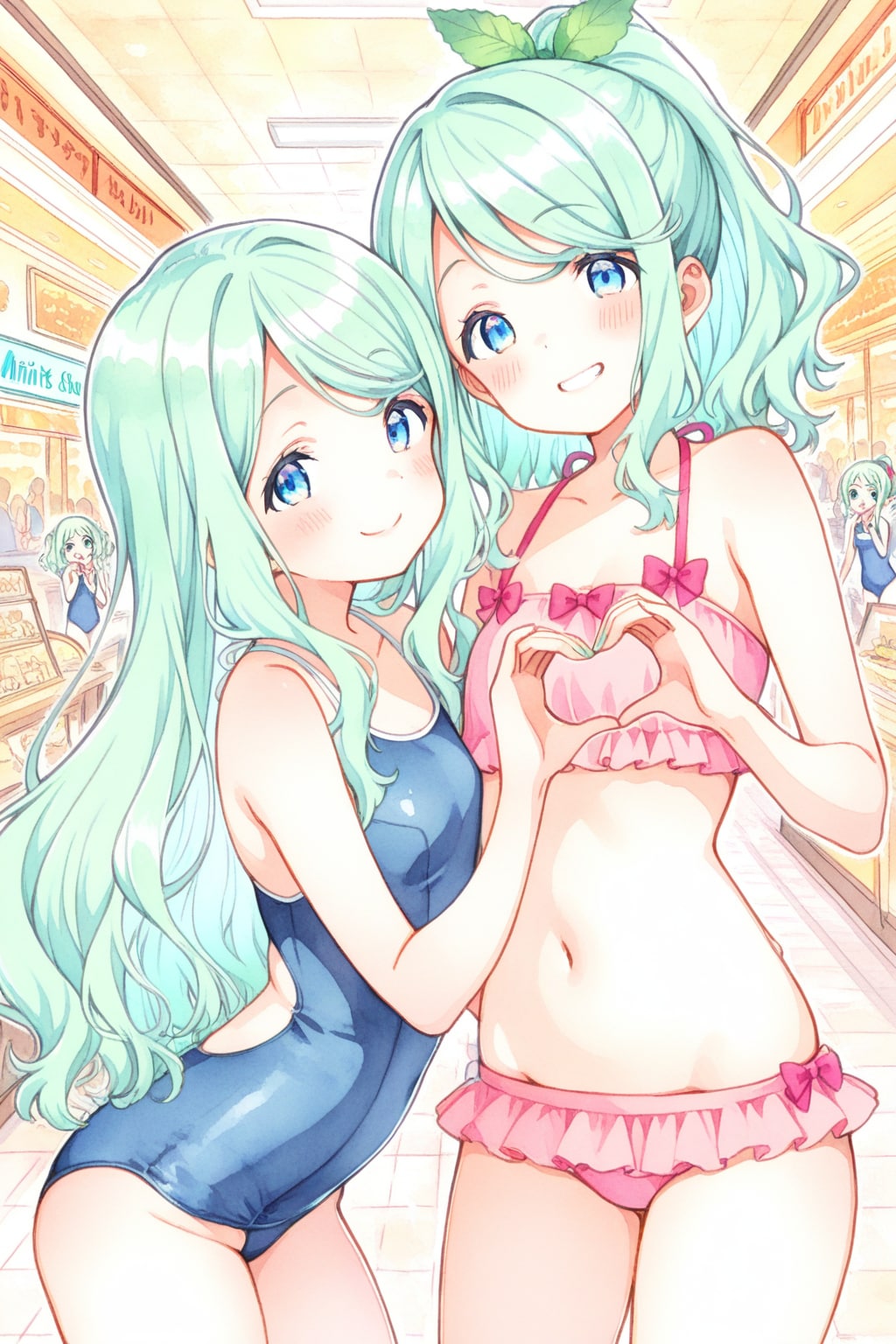 姉妹の緑髪ちゃん