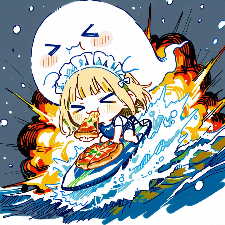 お ピ ッ ツ ァ ーフ ィ ン🍕🏄‍♀️ in Winter | の人気AIイラスト・グラビア