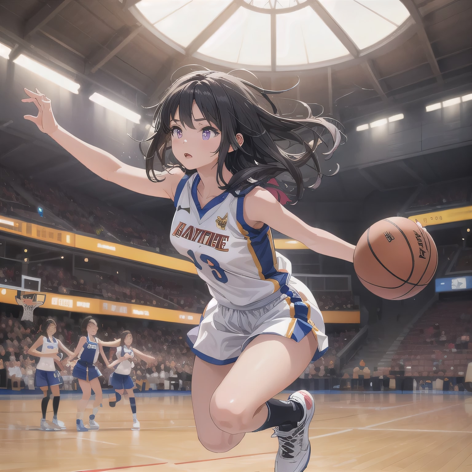 黒髪ロングでユニフォームの少女４３ | の人気AIイラスト・グラビア