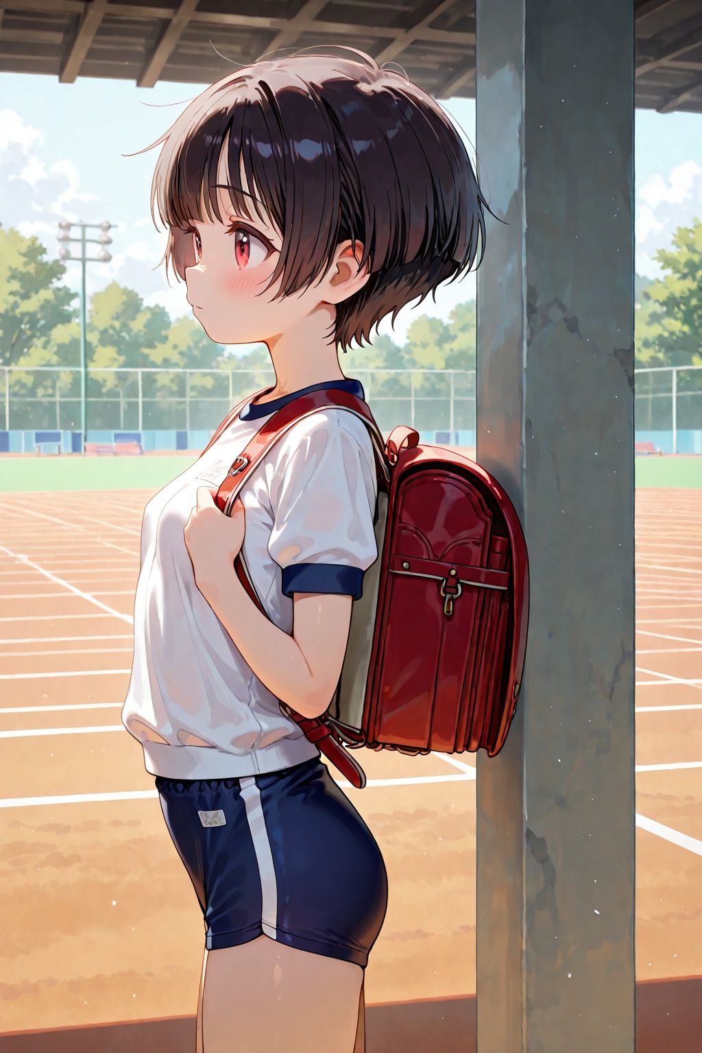 女の子を真横から