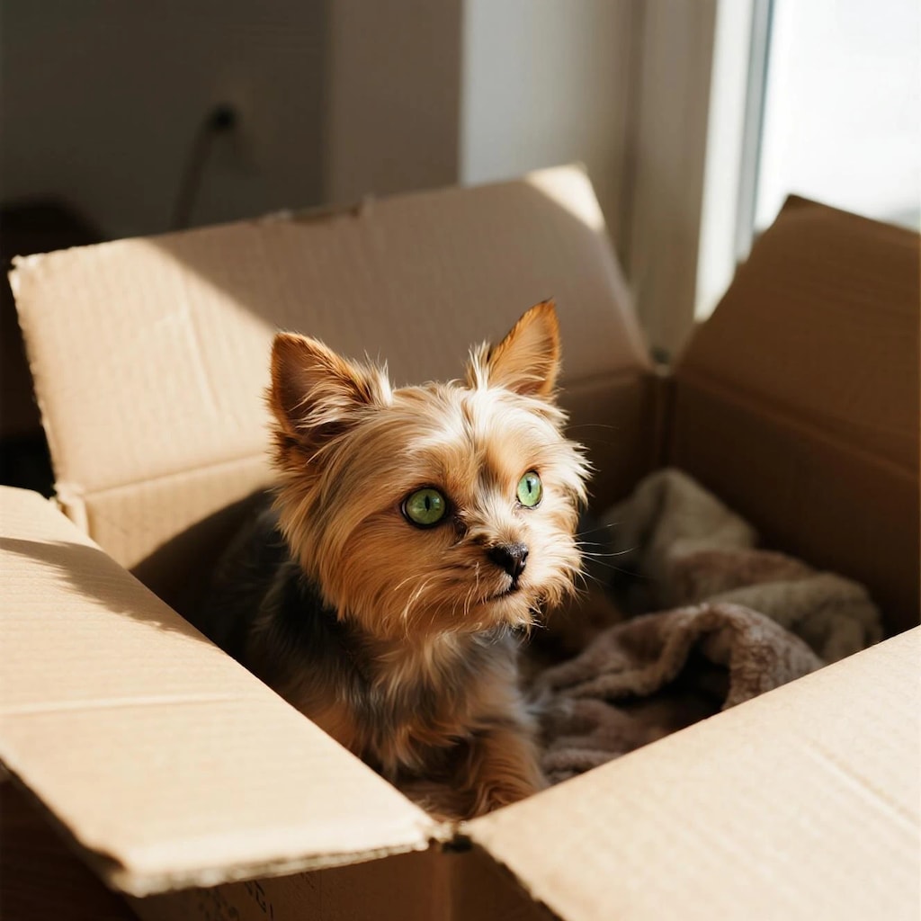 段ボールがお気に入りの場所らしい……