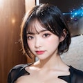 黒ドレスでポロリ 4枚目
