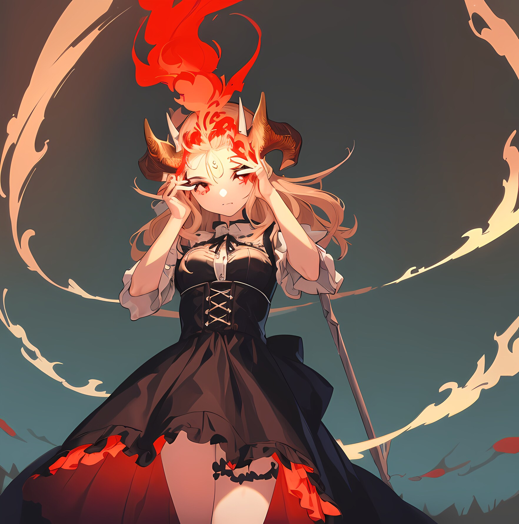 燃える悪魔