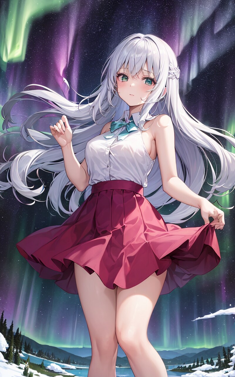 オーロラの巫女 | の人気AIイラスト・グラビア