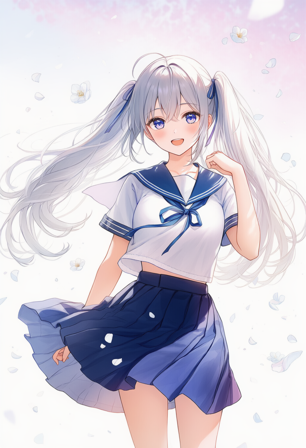 銀髪ツインテール