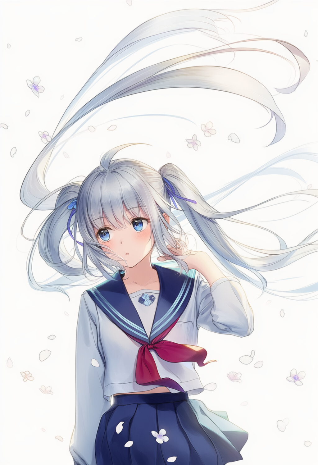 銀髪ツインテール