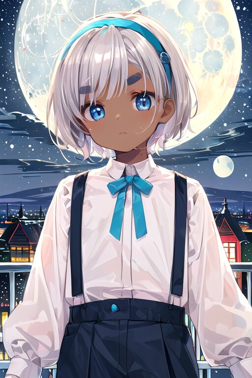 月夜に現れた少年 | の人気AIイラスト・グラビア