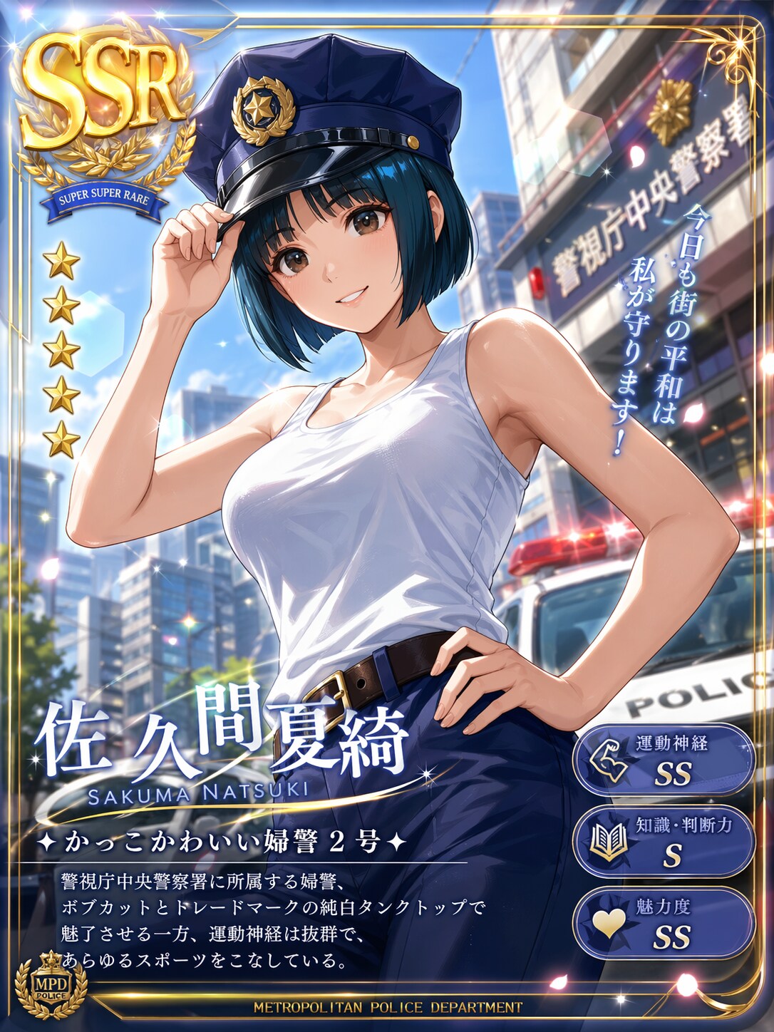 かっこかわいい婦警佐久間夏綺のSSRカード