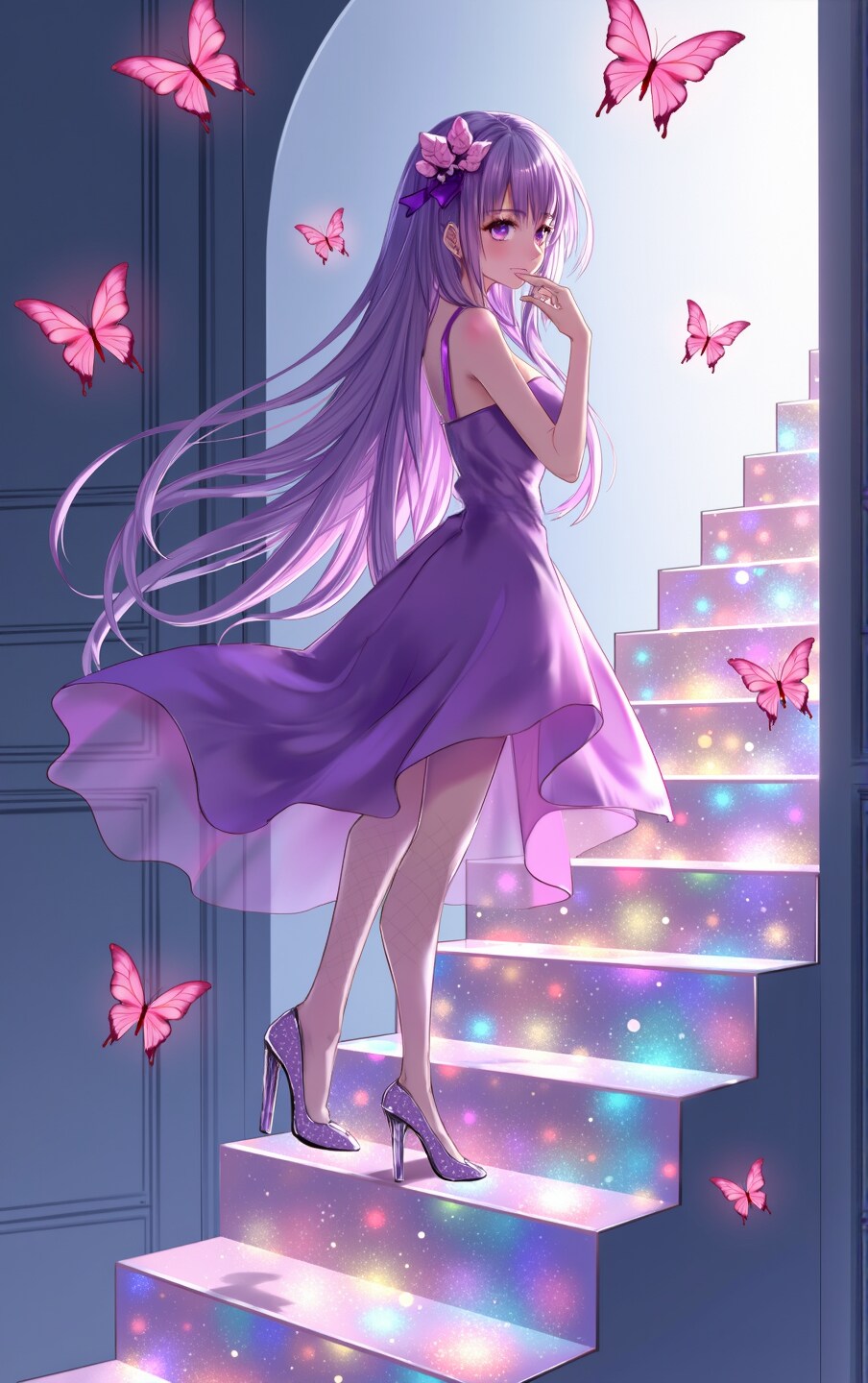 夢見る紫色の蝶を拾って | の人気AIイラスト・グラビア