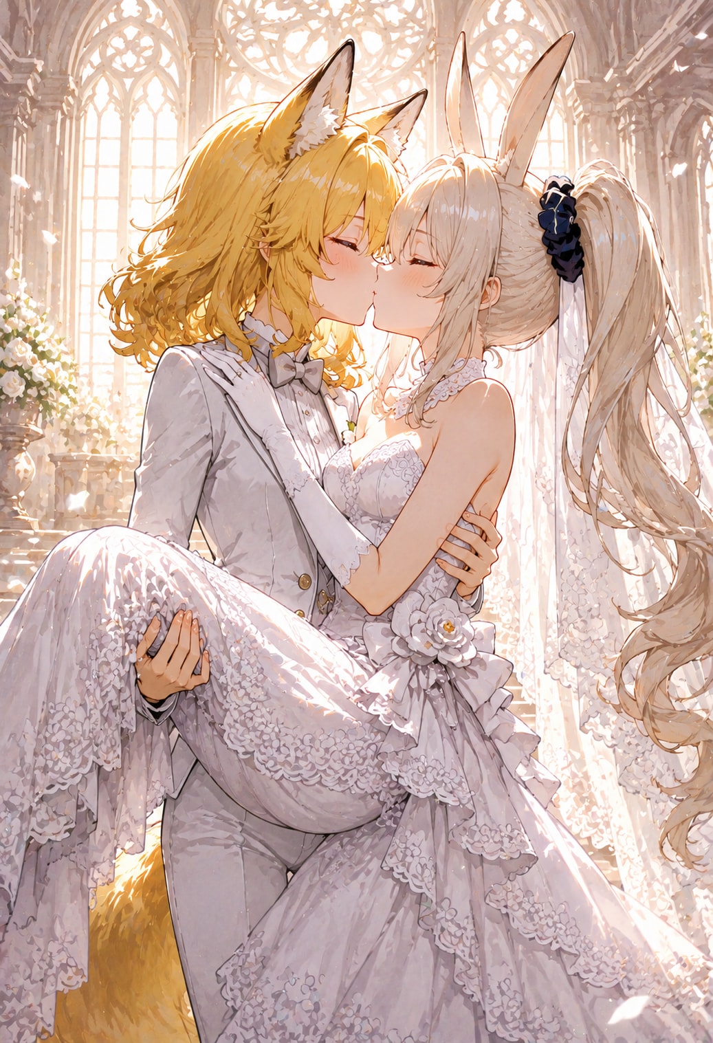 お姫様抱っこで誓いのキス　🦊×🐇