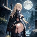 月と見返りのブロンドの女騎士さん 3枚目