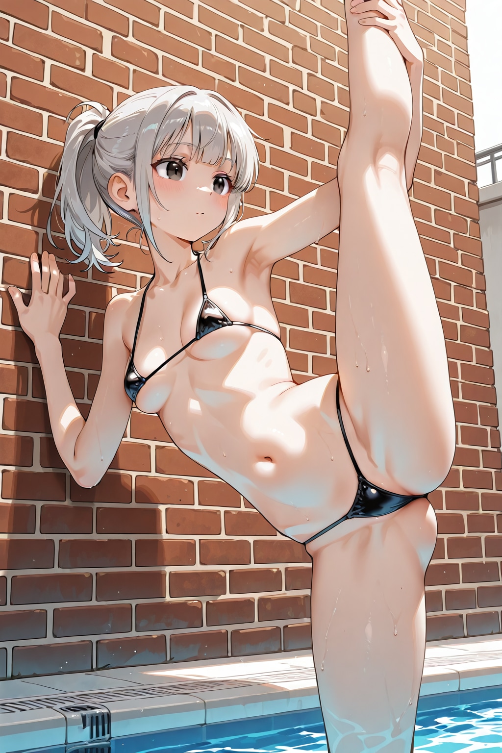 銀髪マイクロビキニ