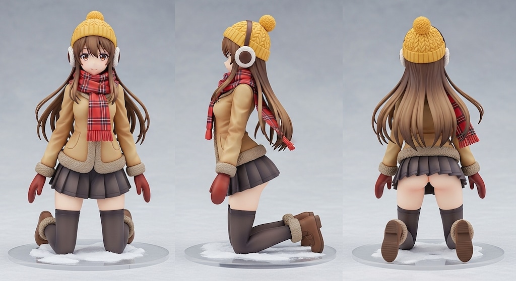 膝立ちの三面図