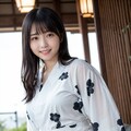 黒髪の着物の女性 2 4枚目
