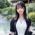 黒髪の着物の女性 2 6枚目