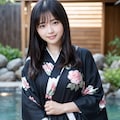 黒髪の着物の女性 2 9枚目
