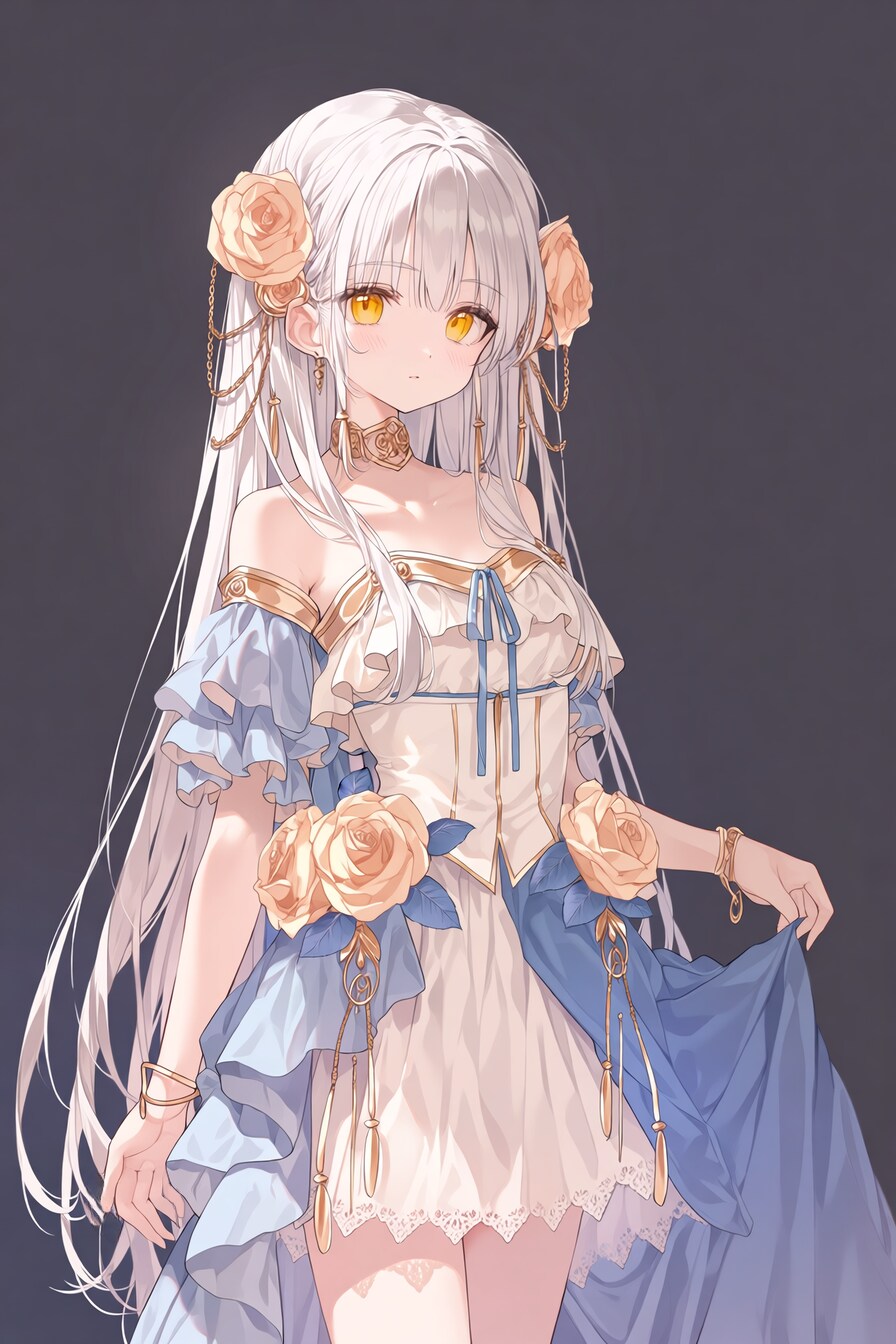 薔薇纏う銀華の乙女 | の人気AIイラスト・グラビア