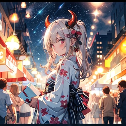 夏祭りと悪魔っ子250810 | の人気AIイラスト・グラビア