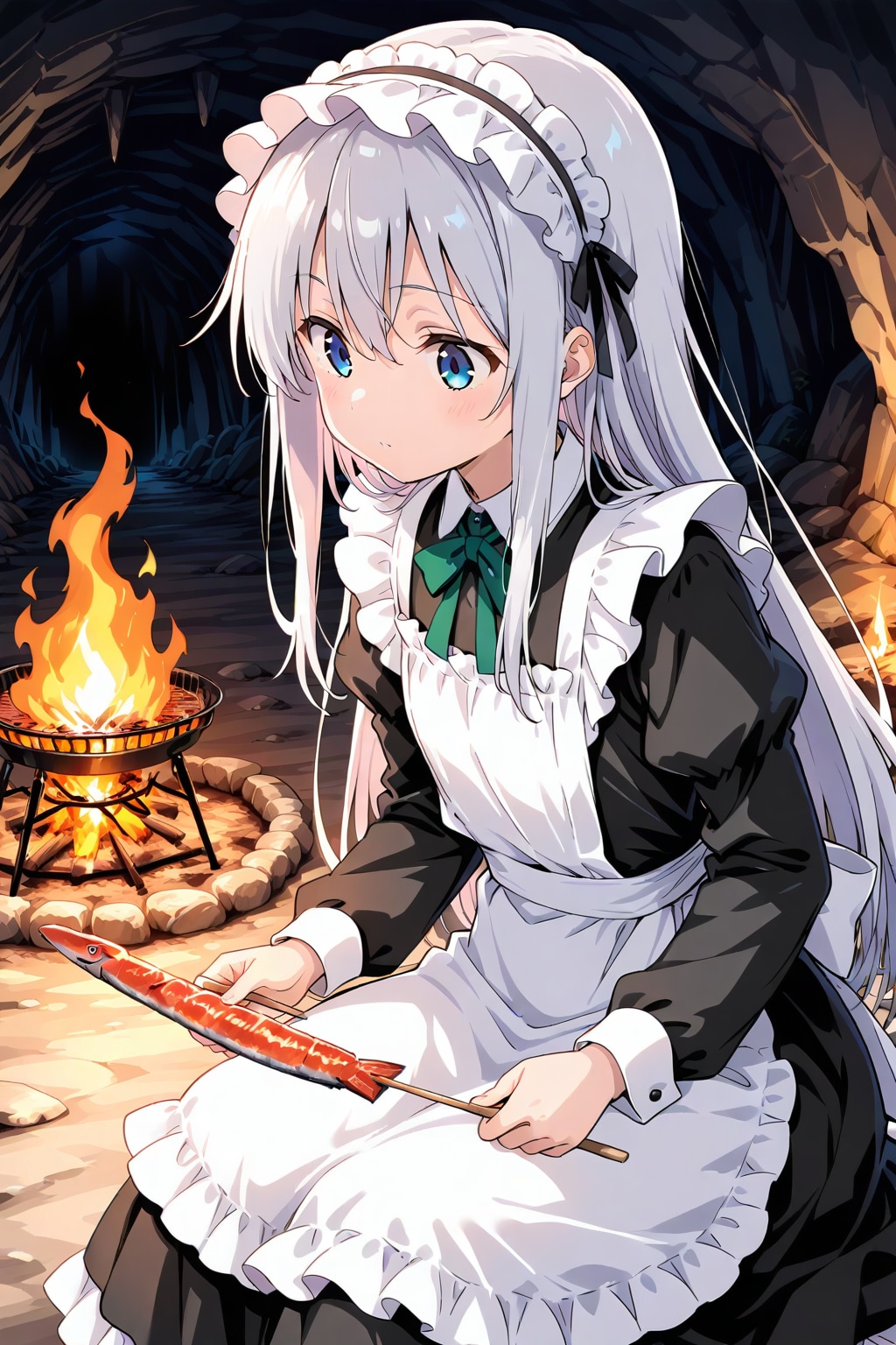 戦闘メイド•サキのサバイバル生活③ | の人気AIイラスト・グラビア