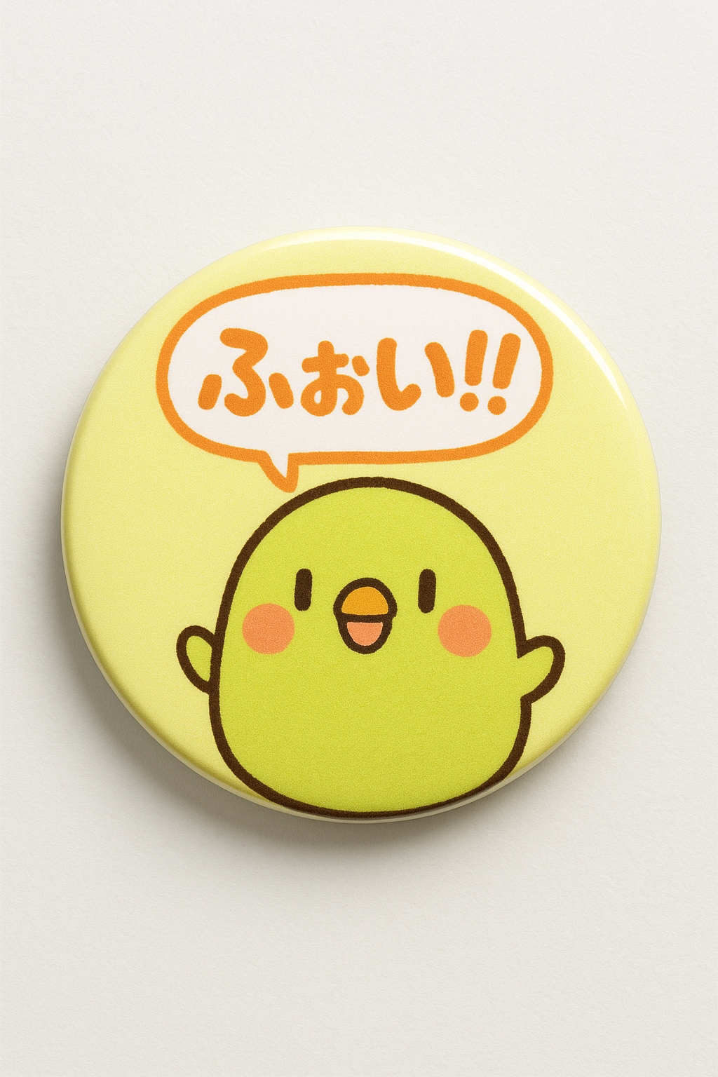 喋るインコの缶バッジ