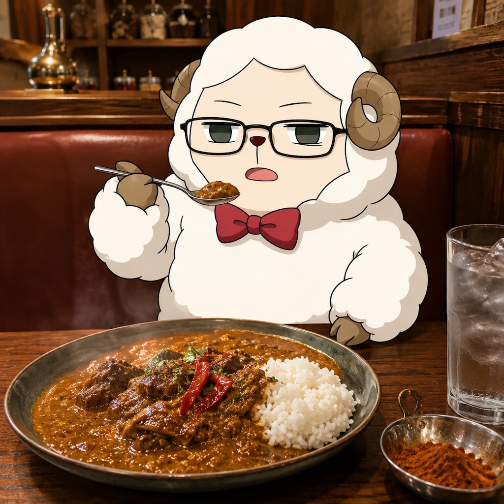 深夜にスパイシーカレー画像をタイムラインに載せるヒツジ🍛