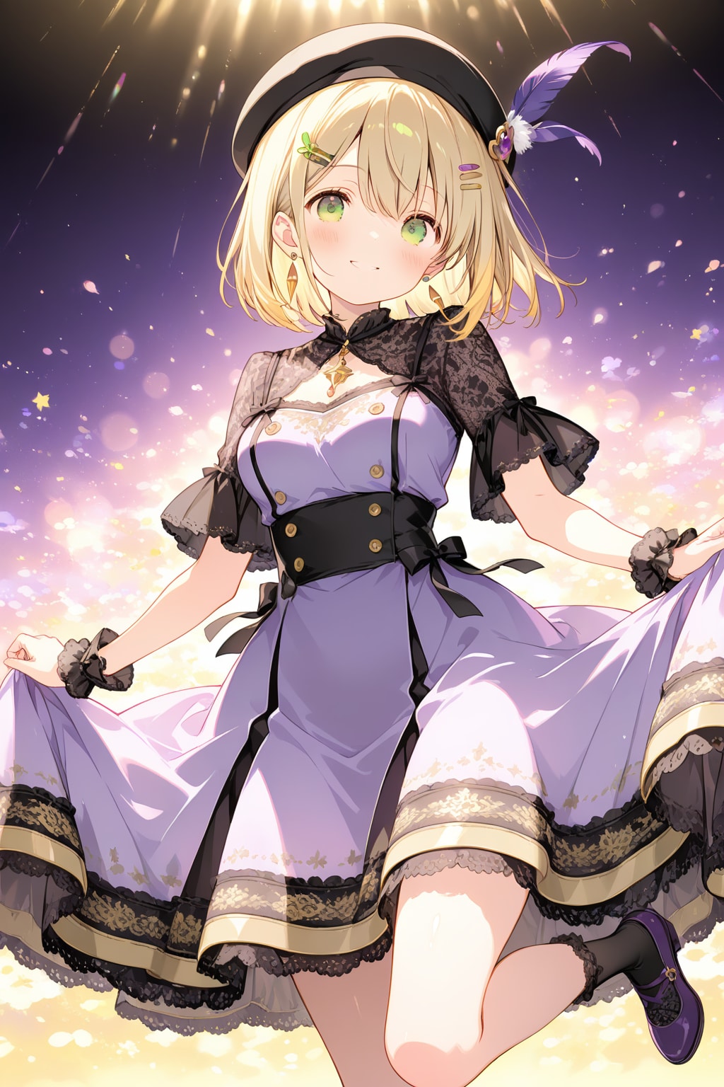 紫ドレスのボブカット千鶴ちゃん