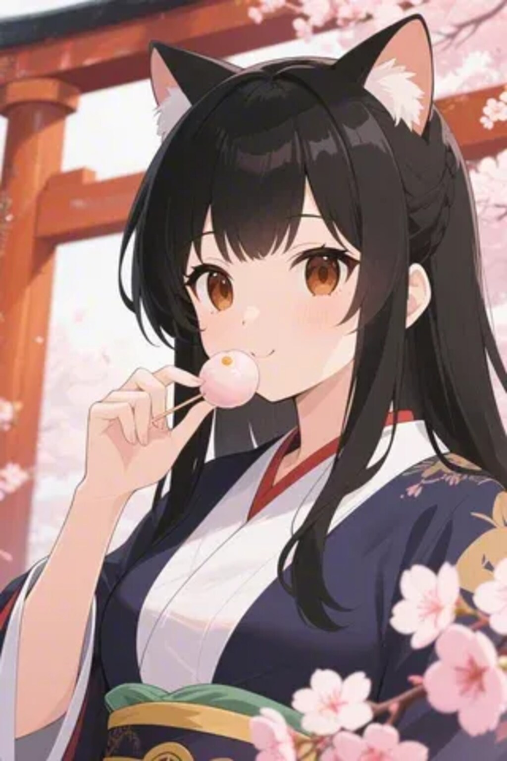 お餅を食べるさくらちゃん