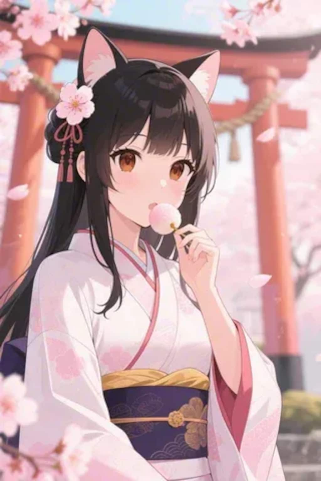 お餅を食べるさくらちゃん