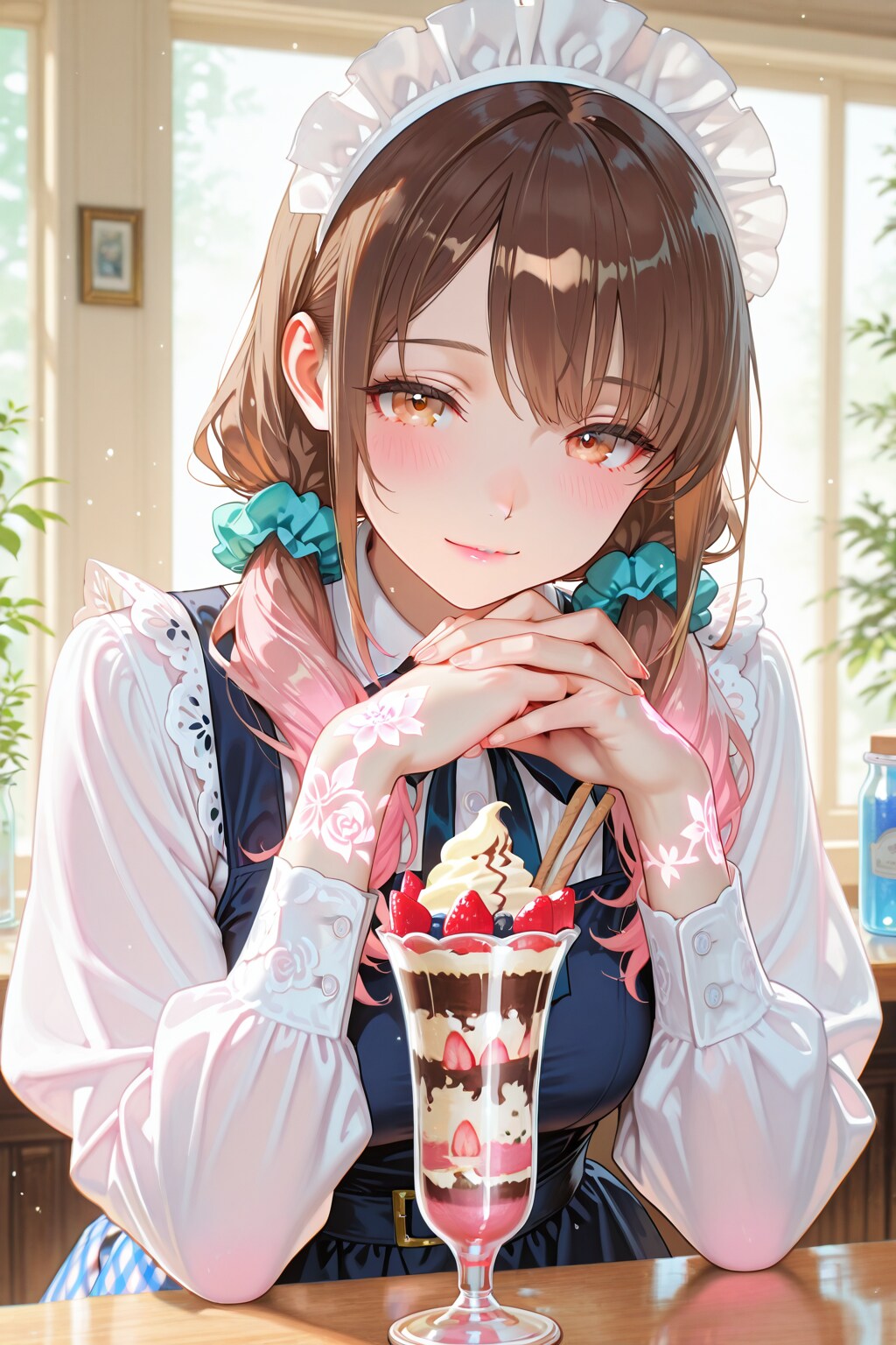 お兄ちゃん❤️お待たせしました❤️当店自慢の特製パフェです❤️