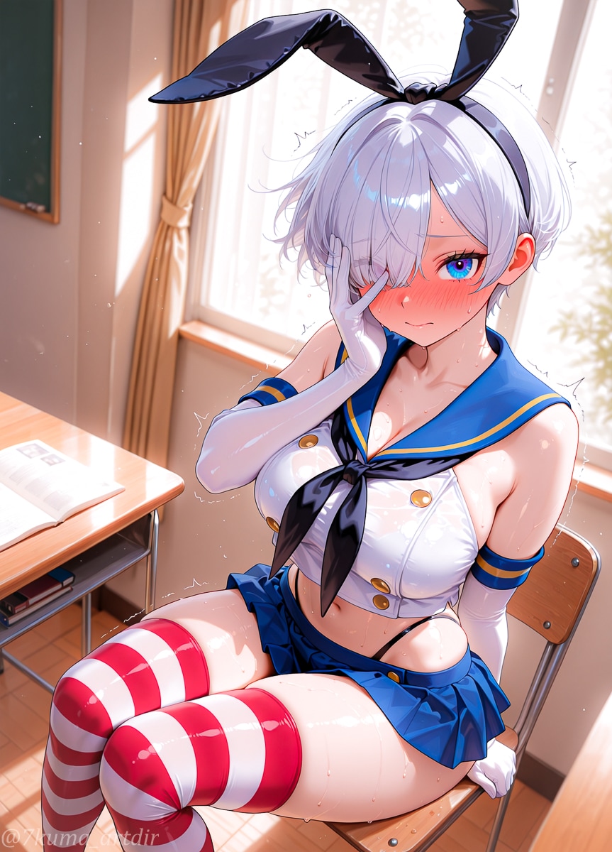 コスプレが予想以上に恥ずかしかった銀髪のお姉さん