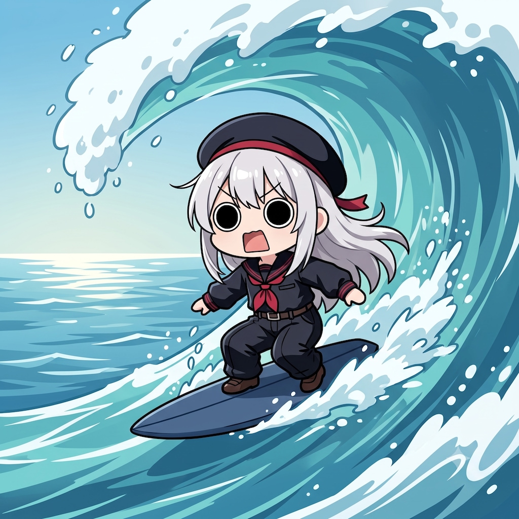 波乗りサーフィンえらいこっちゃ嬢