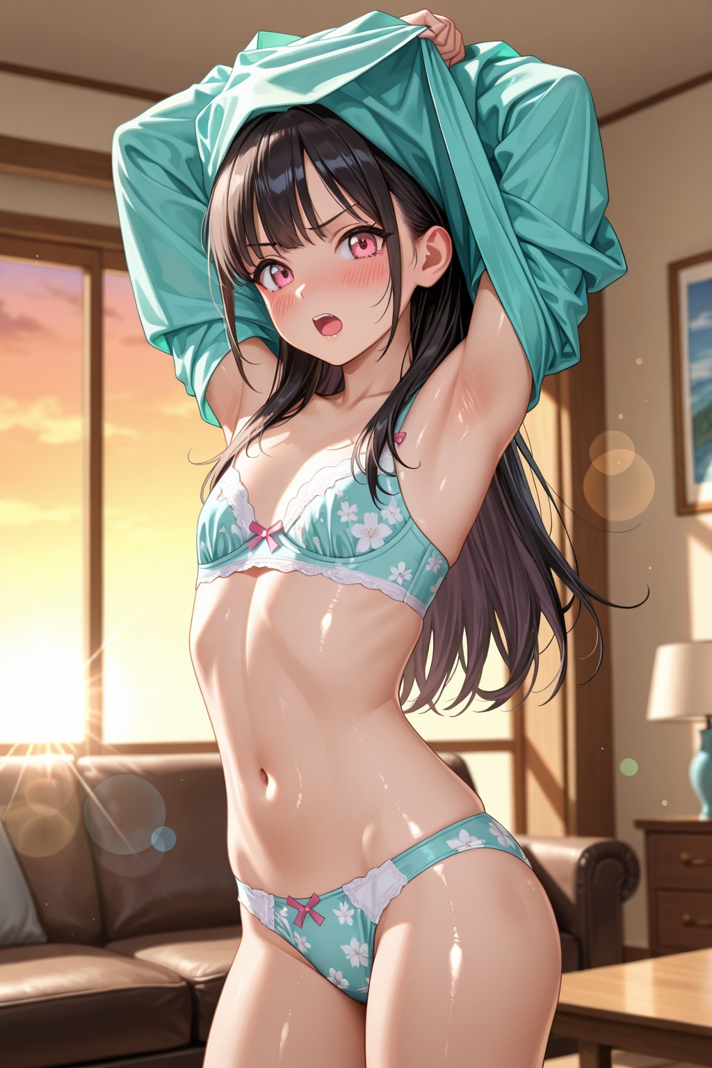 「アオザイに花柄の下着・・・すけべっ」