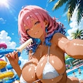 爆乳棒アイス水着自撮りチャレンジ！(呪文違い５枚) 2枚目