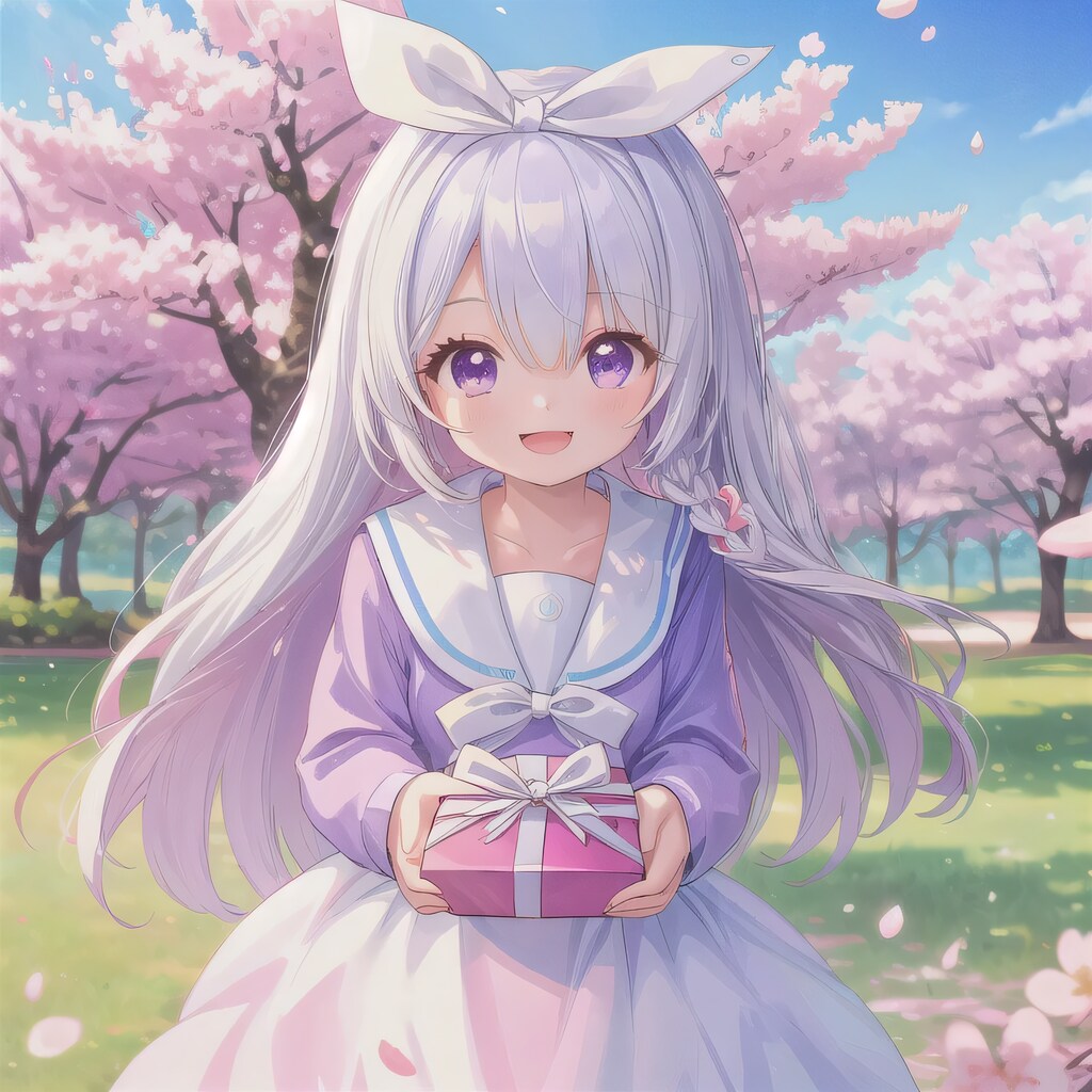 白髪ロングでセーラー服の少女９