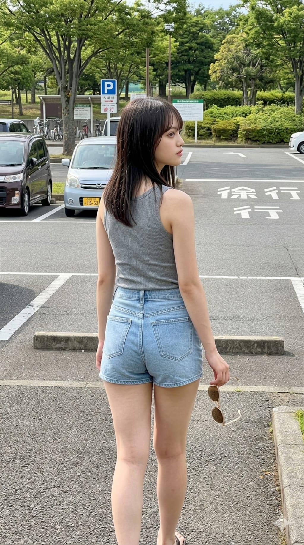 デニムホットパンツ