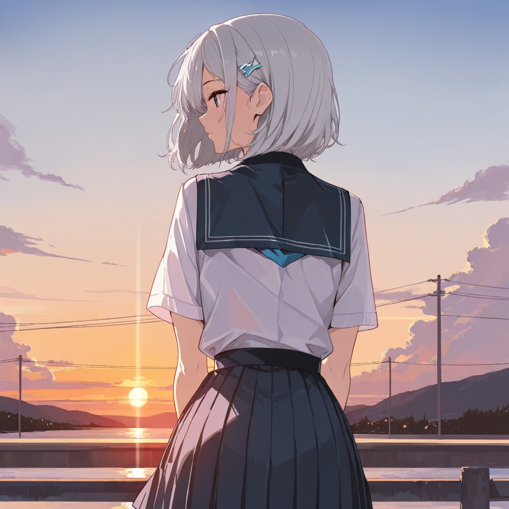 この時期の夕焼けは悲壮感がありますね