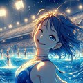 美少女シンクロ選手達♪（Dalle先生の女の子も可愛くなってきた気がする？） 2枚目