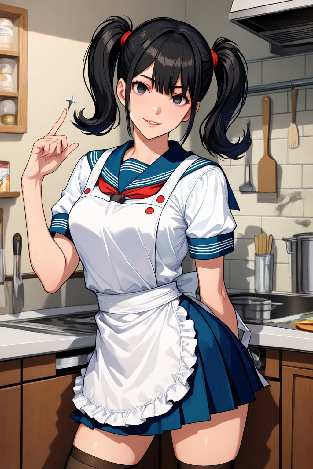 制服エプロンって良いよね | の人気AIイラスト・グラビア