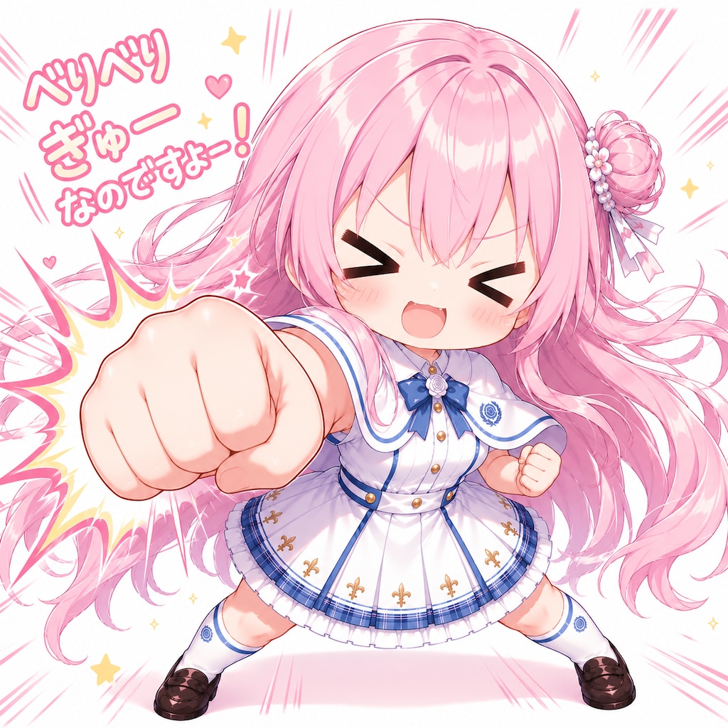 聖薔薇学園愛嬌実行委員長 百合ヶ丘ミナ　 愛嬌あり、パワーあり、そしてパワーあり。