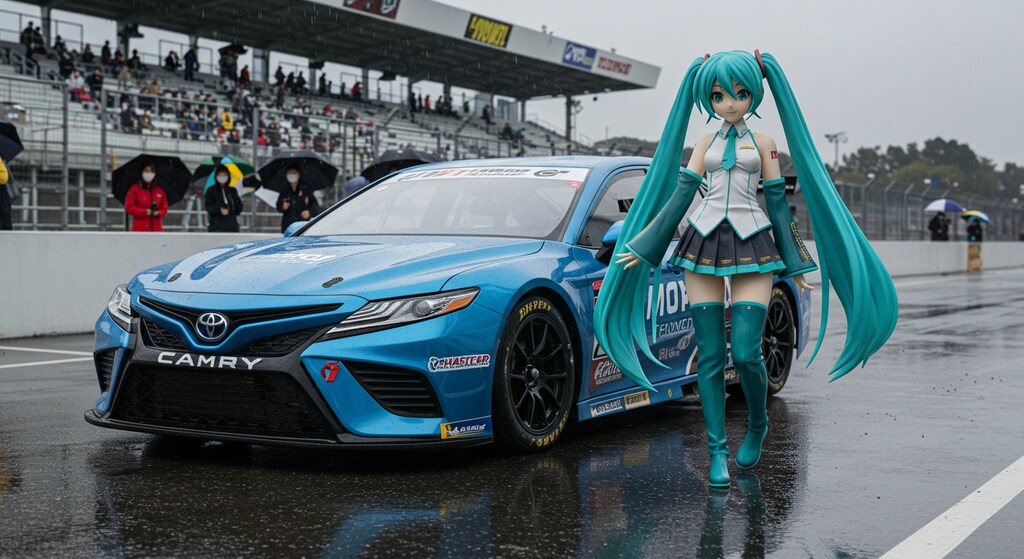 カムリレーシングカーと初音ミク